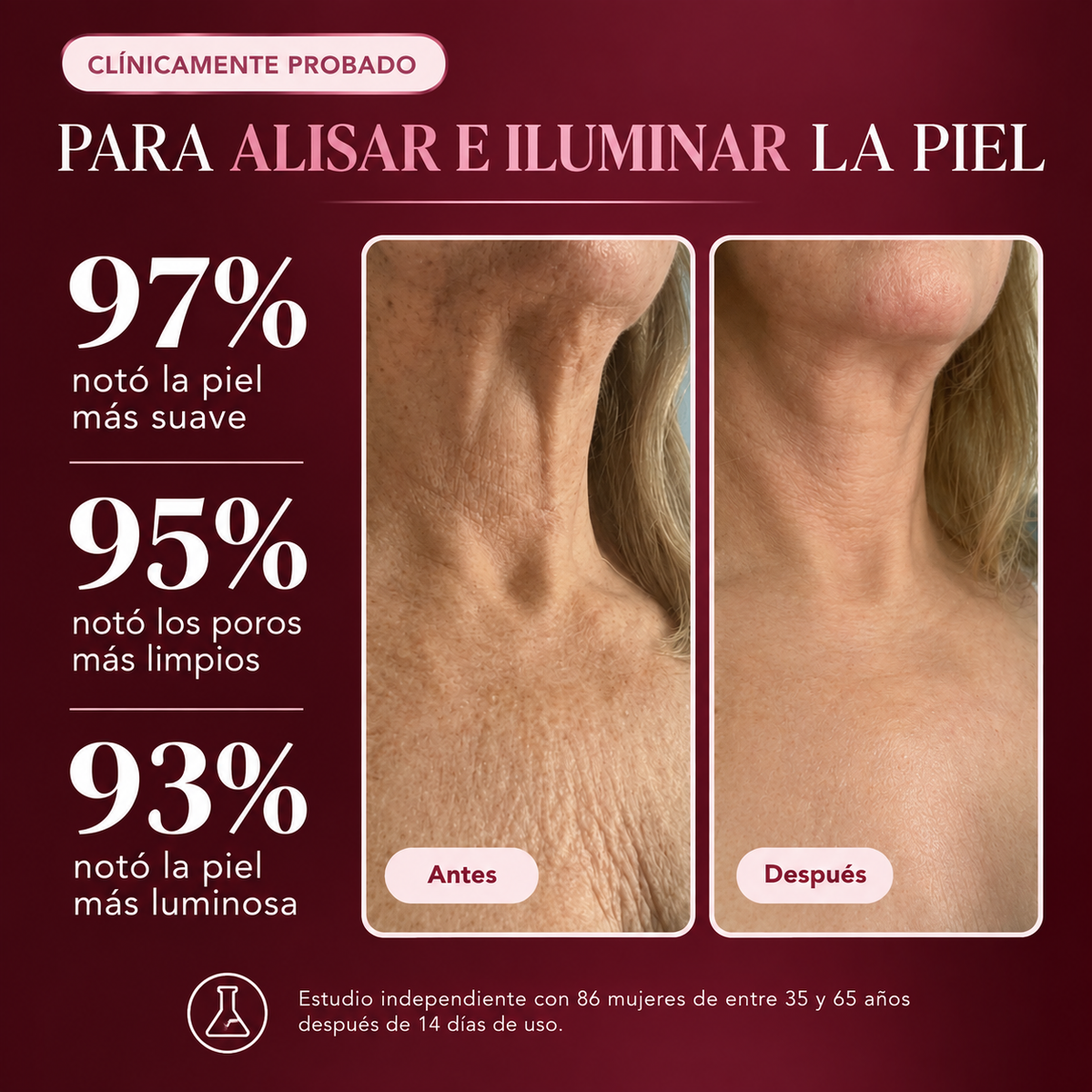 Dr. Melaxin  Efecto Seda Piel más fina, uniforme y radiante. La piel que todos quieren tocar.